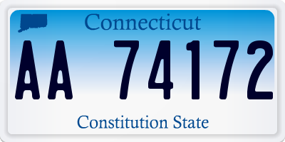 CT license plate AA74172