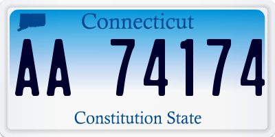 CT license plate AA74174
