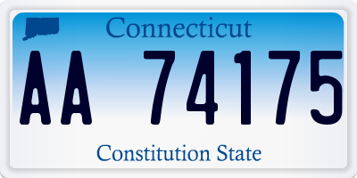 CT license plate AA74175