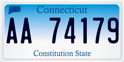 CT license plate AA74179