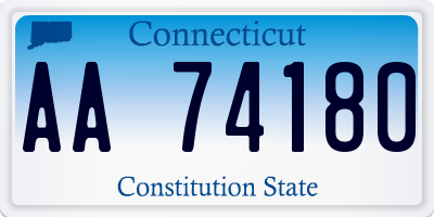 CT license plate AA74180