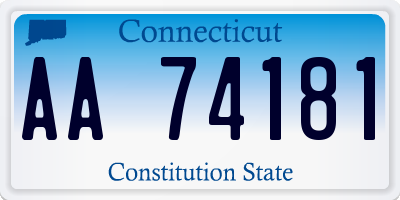 CT license plate AA74181