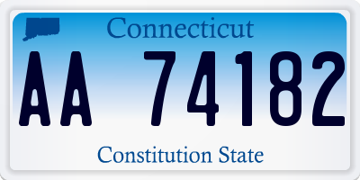 CT license plate AA74182