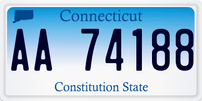 CT license plate AA74188