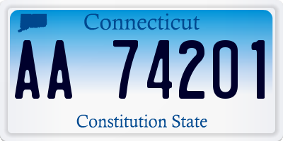 CT license plate AA74201