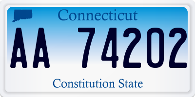 CT license plate AA74202