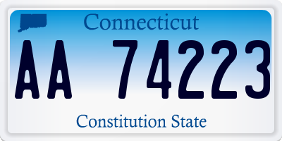 CT license plate AA74223