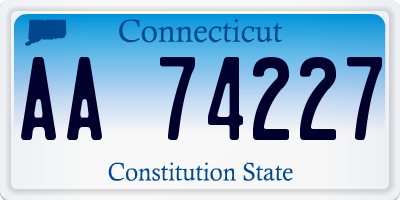 CT license plate AA74227