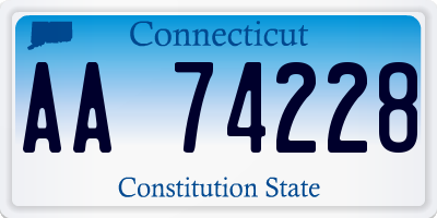 CT license plate AA74228