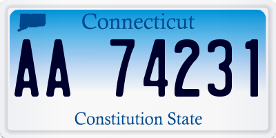 CT license plate AA74231