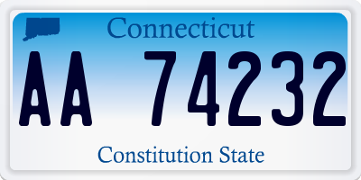 CT license plate AA74232