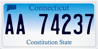 CT license plate AA74237