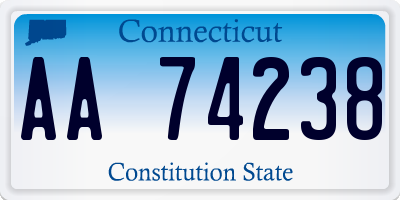 CT license plate AA74238
