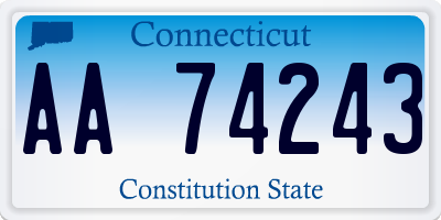 CT license plate AA74243