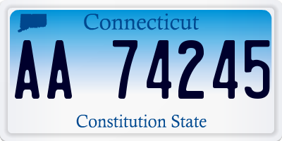 CT license plate AA74245