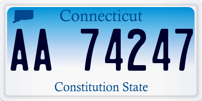 CT license plate AA74247