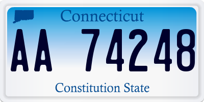 CT license plate AA74248