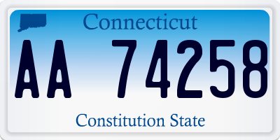 CT license plate AA74258