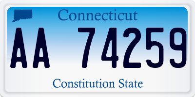 CT license plate AA74259