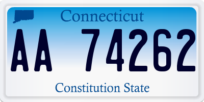 CT license plate AA74262