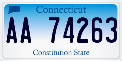 CT license plate AA74263