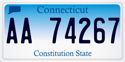 CT license plate AA74267