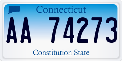 CT license plate AA74273