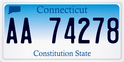 CT license plate AA74278