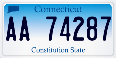CT license plate AA74287