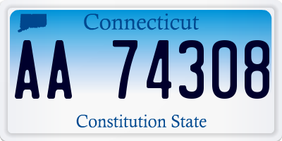 CT license plate AA74308