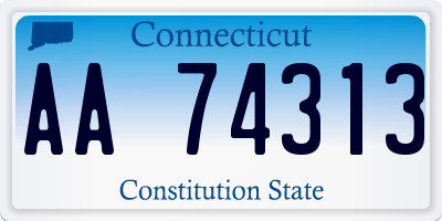 CT license plate AA74313