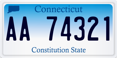 CT license plate AA74321