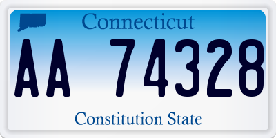 CT license plate AA74328