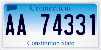 CT license plate AA74331