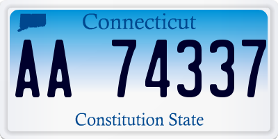 CT license plate AA74337