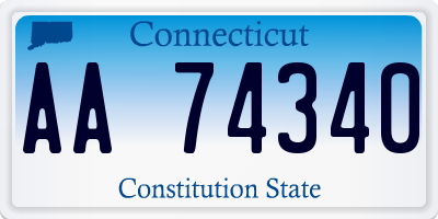 CT license plate AA74340