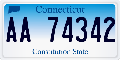 CT license plate AA74342