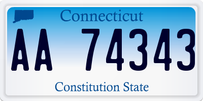 CT license plate AA74343