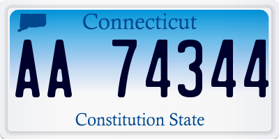 CT license plate AA74344