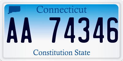 CT license plate AA74346