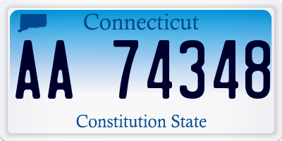 CT license plate AA74348