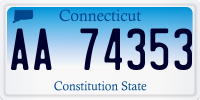 CT license plate AA74353
