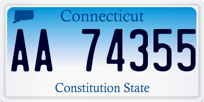 CT license plate AA74355