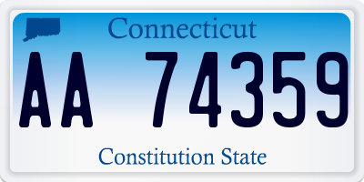 CT license plate AA74359