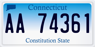 CT license plate AA74361