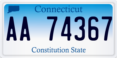 CT license plate AA74367