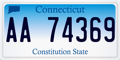 CT license plate AA74369