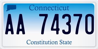 CT license plate AA74370