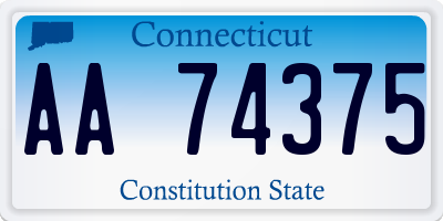 CT license plate AA74375