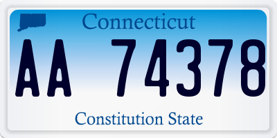 CT license plate AA74378